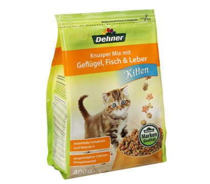 Dehner Trockenfutter für Katzen Knusper Mix Kitten, 400 g