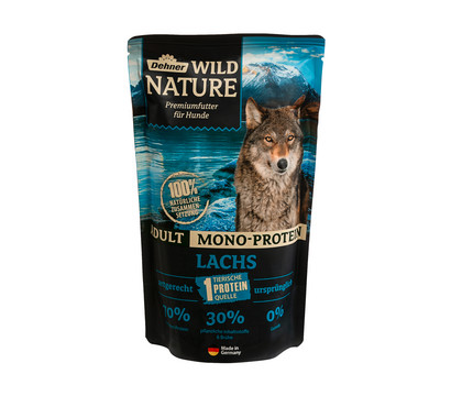 Dehner Wild Nature Nassfutter für Hunde Mono-Protein Adult, Lachs, 500 g