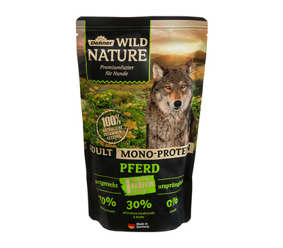 Dehner Wild Nature Nassfutter für Hunde Mono-Protein Adult, Pferd, 500 g