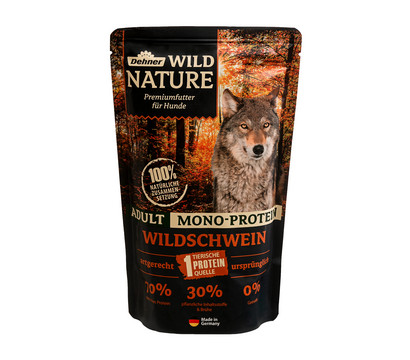 Dehner Wild Nature Nassfutter für Hunde Mono-Protein Adult, Wildschwein, 500 g