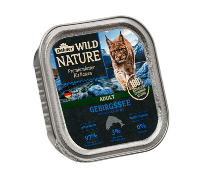 Dehner Wild Nature Nassfutter für Katzen Gebirgssee Adult, Lachs & Forelle, 100 g