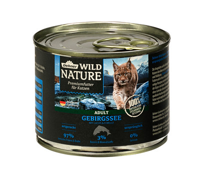 Dehner Wild Nature Nassfutter für Katzen Gebirgssee Adult, Lachs & Forelle, 200 g/400 g