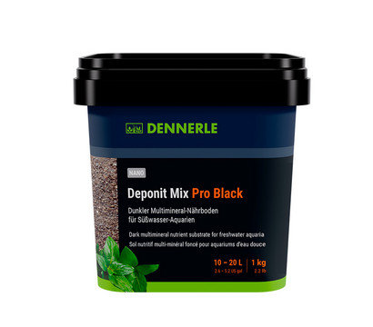 DENNERLE Aquarium Bodengrund Deponit Mix Pro Black, 1 kg