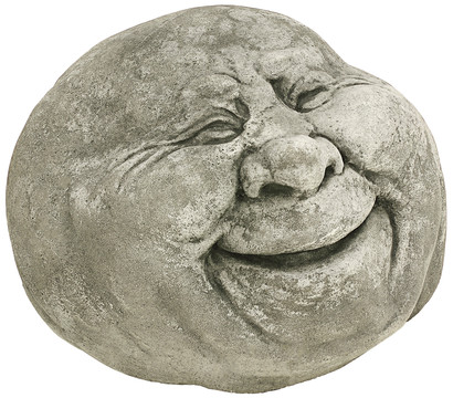 Denscho Stein-Gesicht lachend, 18 x 20 x 12 cm
