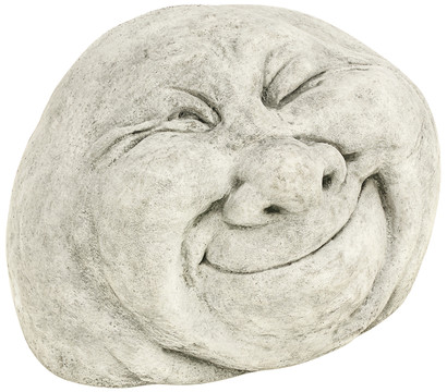 Denscho Stein-Gesicht mit zwinkerndem Auge, 18 x 20 x 12 cm