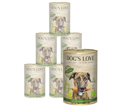 DOG'S LOVE Ergänzungsfutter für Hunde Bio Greens Barf vegan, 6 x 400 g