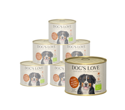 DOG'S LOVE Nassfutter für Hunde Bio, 6 x 200 g
