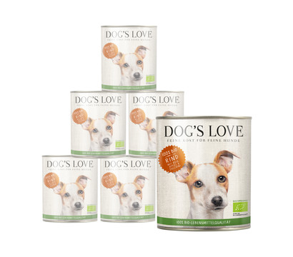 DOG'S LOVE Nassfutter für Hunde Bio, 6 x 800 g