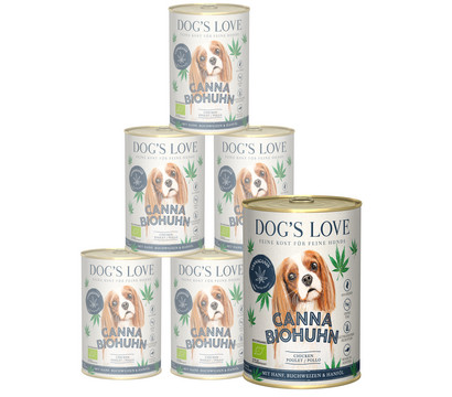 DOG'S LOVE Nassfutter für Hunde Canna Bio, Adult, 6 x 400 g