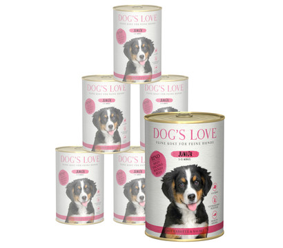 DOG'S LOVE Nassfutter für Hunde Junior, 6 x 400 g