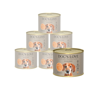 DOG'S LOVE Nassfutter für Hunde Senior, 6 x 200 g