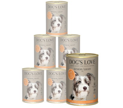 DOG'S LOVE Nassfutter für Hunde Senior, 6 x 400 g