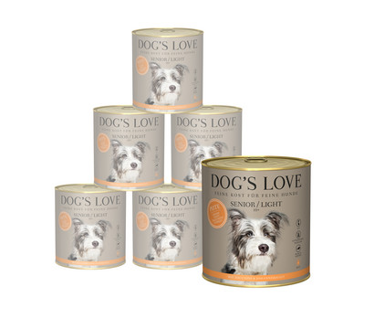 DOG'S LOVE Nassfutter für Hunde Senior, 6 x 800 g