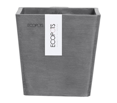 Ecopots Kunststoff-Kasten Manhattan mit Wassersystem, grau