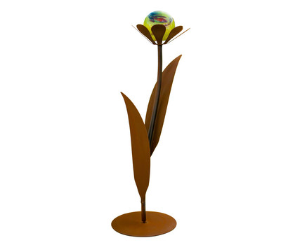 Ferrum Metall-Blume Jessy mit Glaskugel, ca. H77 cm