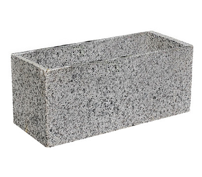 Granit-Pflanztrog, rechteckig, grau