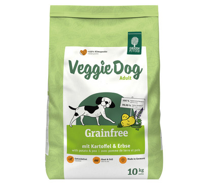 GREEN PETFOOD Trockenfutter für Hunde VeggieDog Grainfree Adult, Kartoffel & Erbse