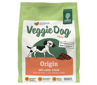 GREEN PETFOOD Trockenfutter für Hunde VeggieDog Origin Adult, rote Linsen