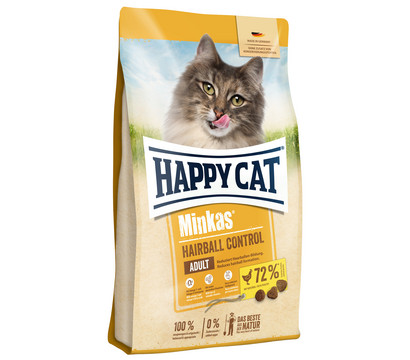 Happy Cat Trockenfutter für Katzen Minkas Hairball Control, Geflügel
