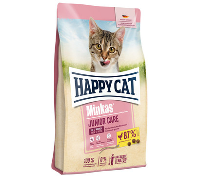 Happy Cat Trockenfutter für Katzen Minkas Junior Care, Geflügel, 10 kg