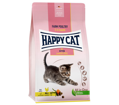 Happy Cat Trockenfutter für Katzen Young Kitten, Land-Geflügel