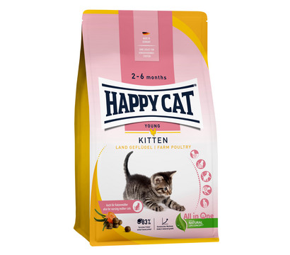 Happy Cat Trockenfutter für Katzen Young Kitten, Land-Geflügel