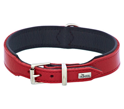 HUNTER® Hundehalsband Basic, rot/schwarz