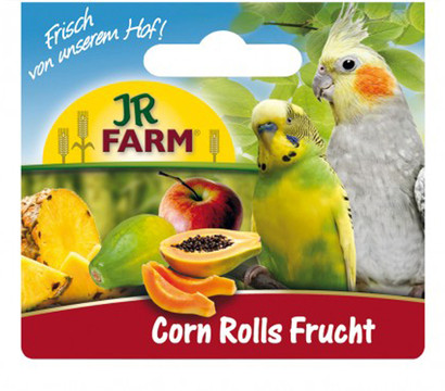 JR FARM Vogelsnack Corn Rolls Frucht mit Halter