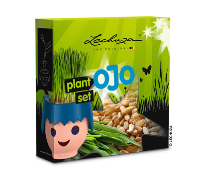 LECHUZA® OJO Pflanzset mit Weizengras-Samen, ca. B25/H24/T6 cm