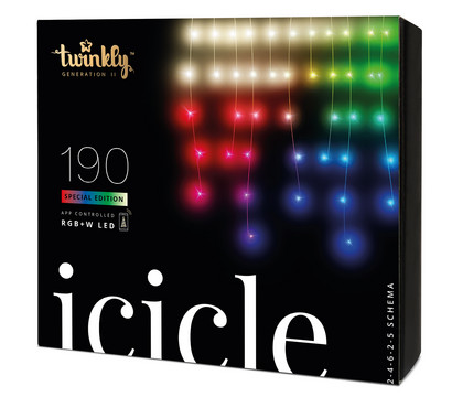 Twinkly LED-Zapfen, 190 LEDs, bunt, ca. L500/H70 cm