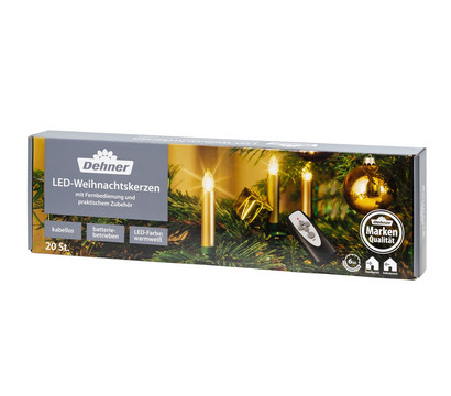 Dehner LED-Christbaumkerzen, gold, 20er-Set