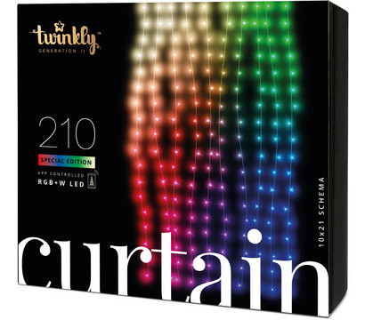 Twinkly LED-Vorhang, 210 LEDs, bunt, ca. B100/L210 cm