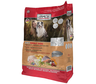 MAC's DOG Trockenfutter für Hunde Soft Adult, getreidefrei, Huhn & Lachs