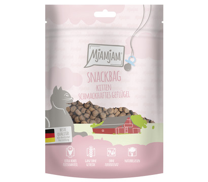 MjAMjAM® Katzensnack Snackbag schmackhaftes Geflügel, Kitten, 125 g