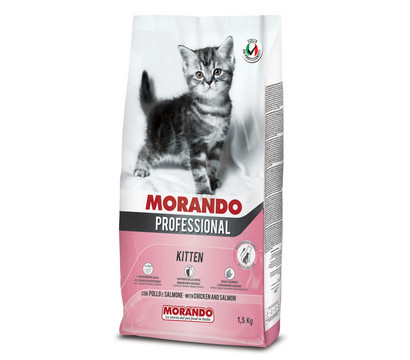 MORANDO Professional Trockenfutter für Katzen Kitten, Huhn & Lachs, 1,5 kg