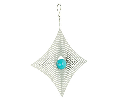 NATURE'S MELODY Windspiel Cosmo Diamant, 25 x 4,5 x 34 cm, silber/türkis