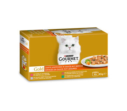 PURINA GOURMET™ Gold Nassfutter für Katzen Zarte Häppchen Multipack, 4 x 85 g