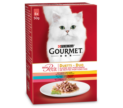 PURINA GOURMET™ Nassfutter für Katzen Mon Petit Duetti Multipack, Fisch, 6 x 50 g