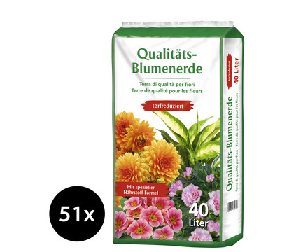 Qualitäts-Blumenerde torfreduziert, 51 x 40 Liter