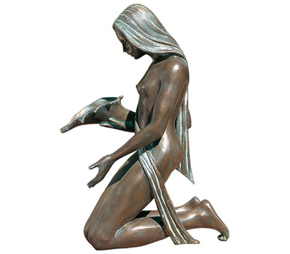 Rottenecker Bronze-Figur Noelle klein, wasserspeiend