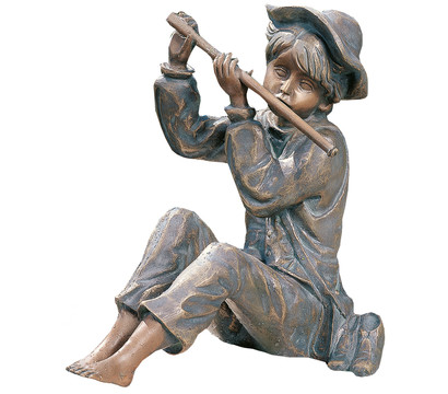 Rottenecker Bronze-Flötenspieler Hans, klein, wasserspeiend
