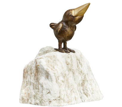 Rottenecker Bronze-Rabe auf Rosario, 25 x 15 x 15 cm