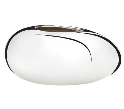 B29/H14/T23 ca. cm Mirror Silver, Keramik-Übertopf | Scheurich Dehner silber, oval,