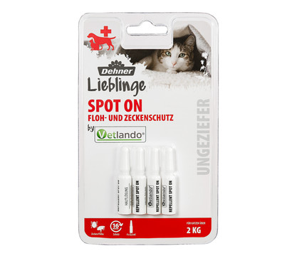 Dehner Lieblinge Floh- und Zeckenschutz Spot On für Katzen, 4 x 0,6ml