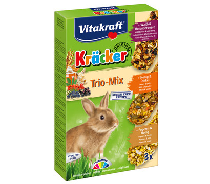 Vitakraft® Nagersnack Kräcker® Trio Mix, Waldbeere, Honig & Popcorn