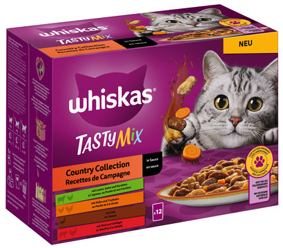 Whiskas® Nassfutter für Katzen Multipack Tasty Mix Country Collection in Sauce, Adult