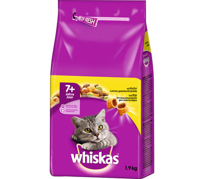 Whiskas® Trockenfutter für Katzen 7+, Huhn, 1,9 kg