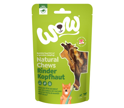 WOW® Hundesnack Natural Chews Rinderkopfhaut, Adult, 350 g