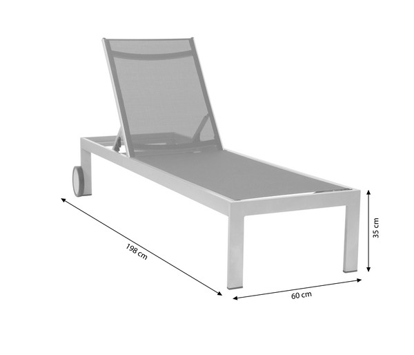 Acamp Sonnenliege Rimini, ca. B60/H35/T198 cm