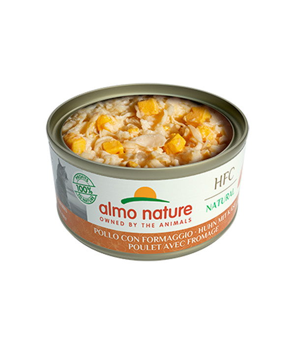 almo nature Nassfutter für Katzen HFC Natural, Huhn mit Käse, 24 x 70 g